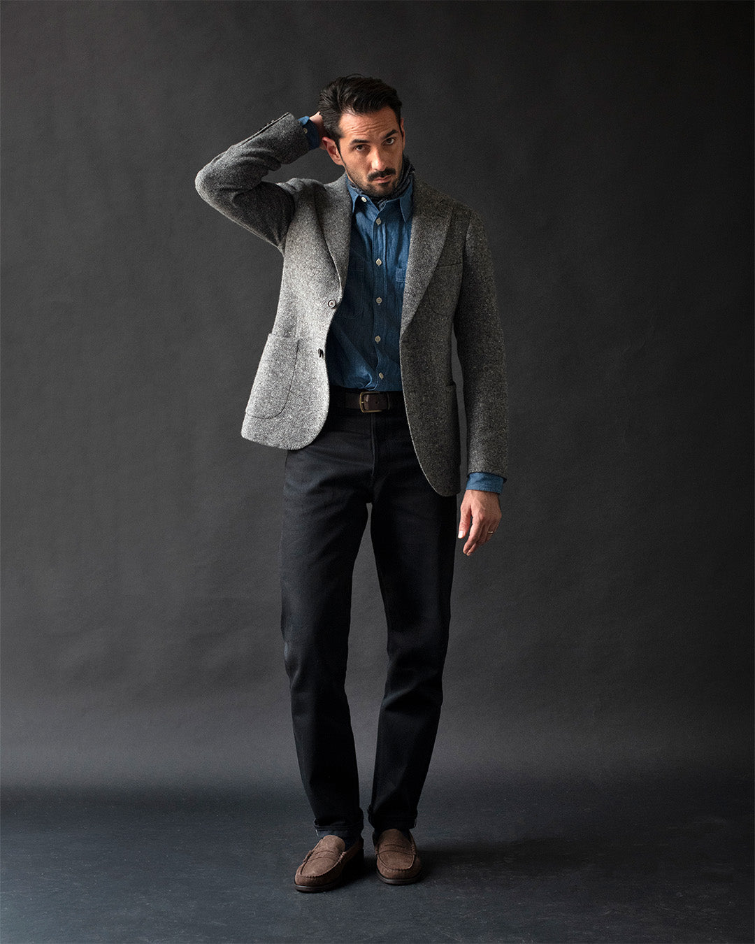 Black Relaxed Fit 007 Raw Selvedge Jeans