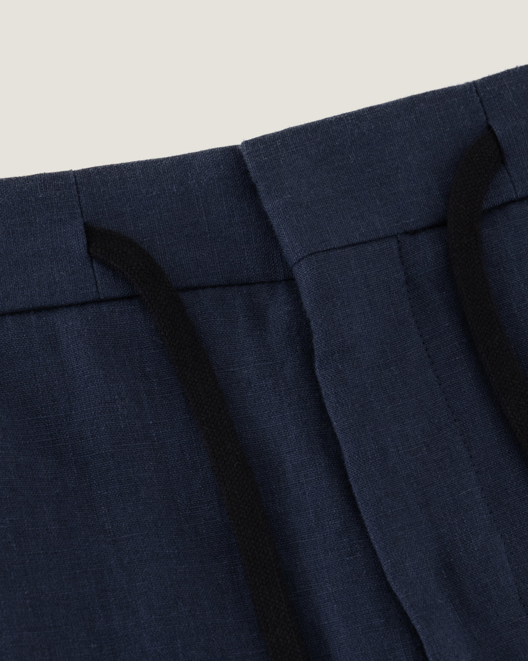 Navy Linen Jackson Drawstring Trousers
