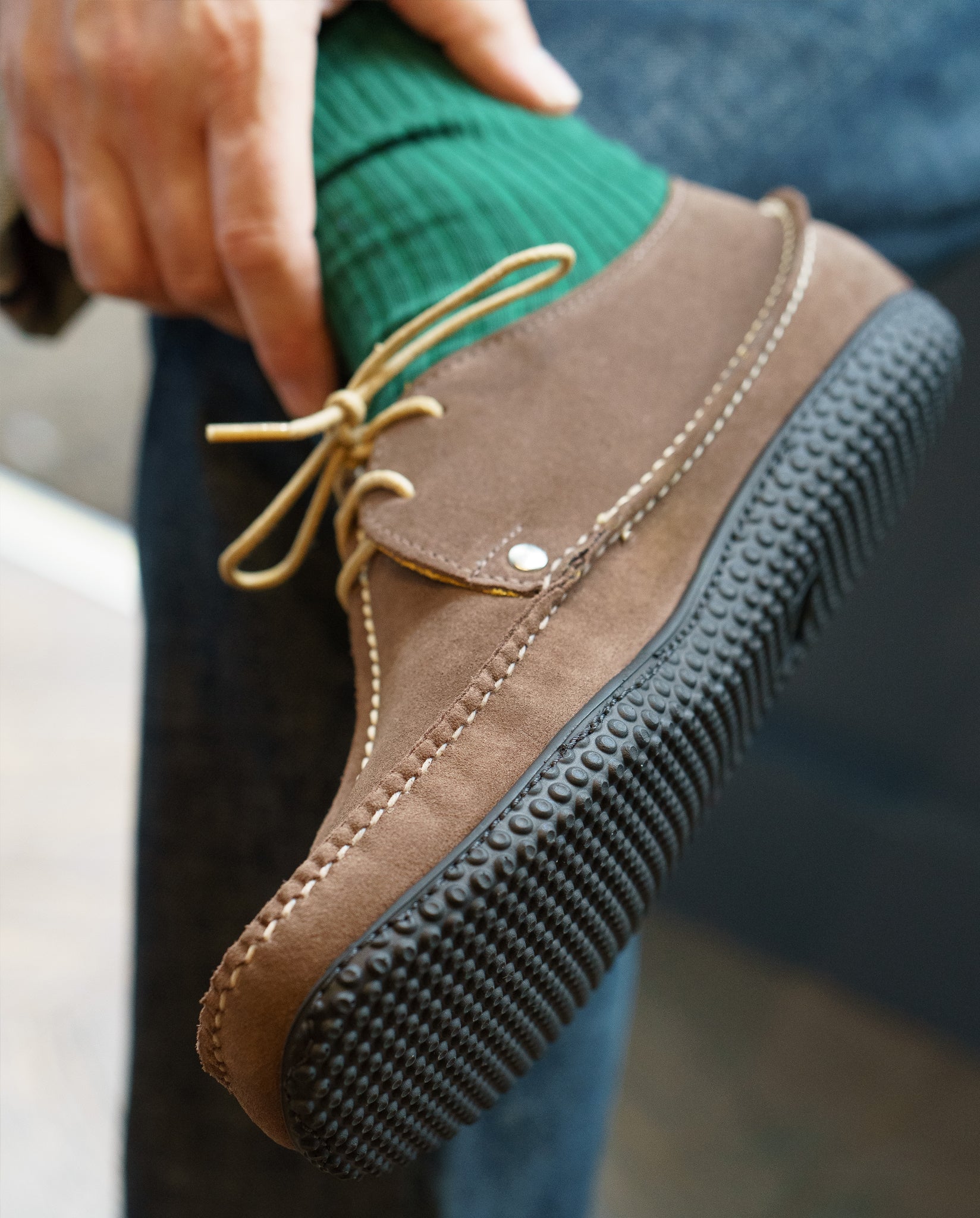 Quoddy Meridian Exersole® Shoe in Chocolate Suede