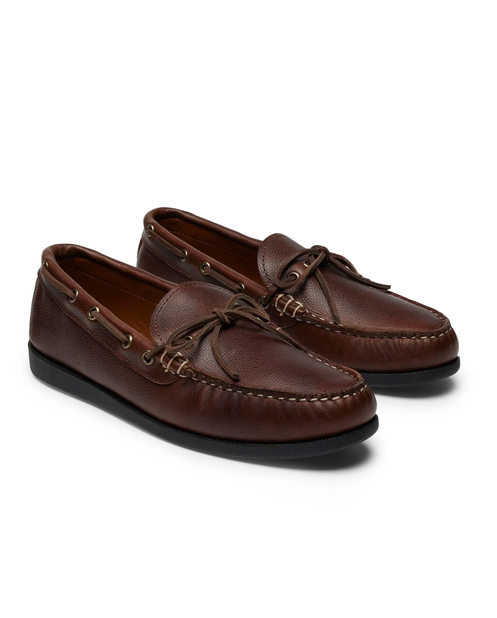 Quoddy Canoe Shoe in Brown Pebble