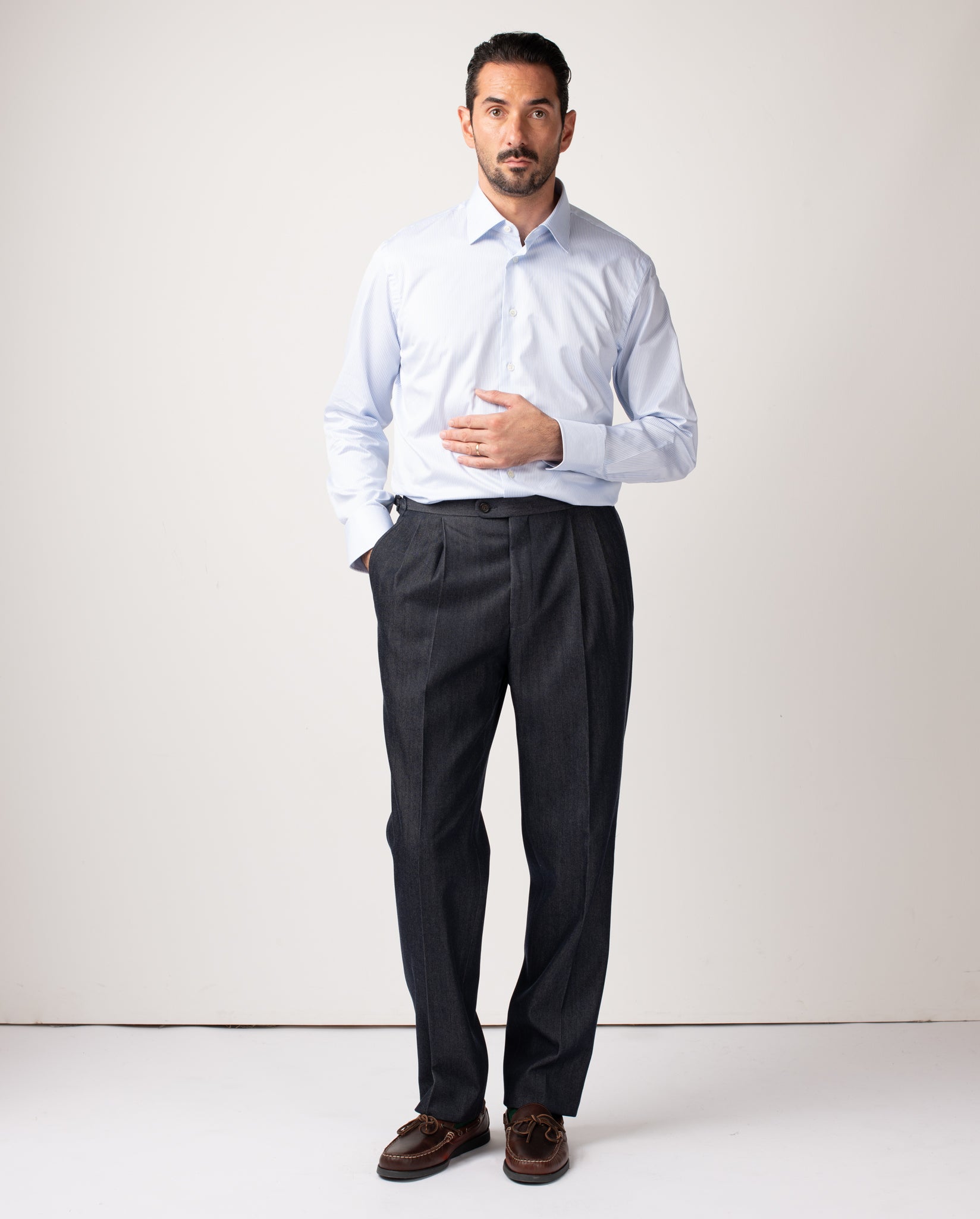 Henry Wool Pleated Chinos