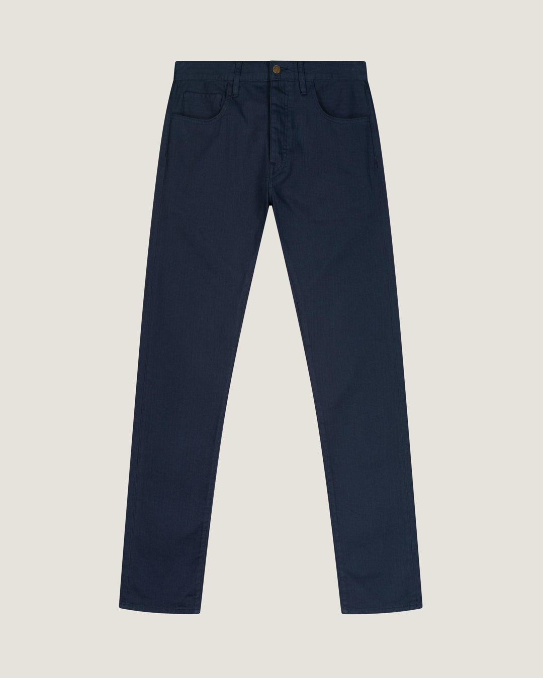 Navy 001  Five-pocket Herringbone Jean