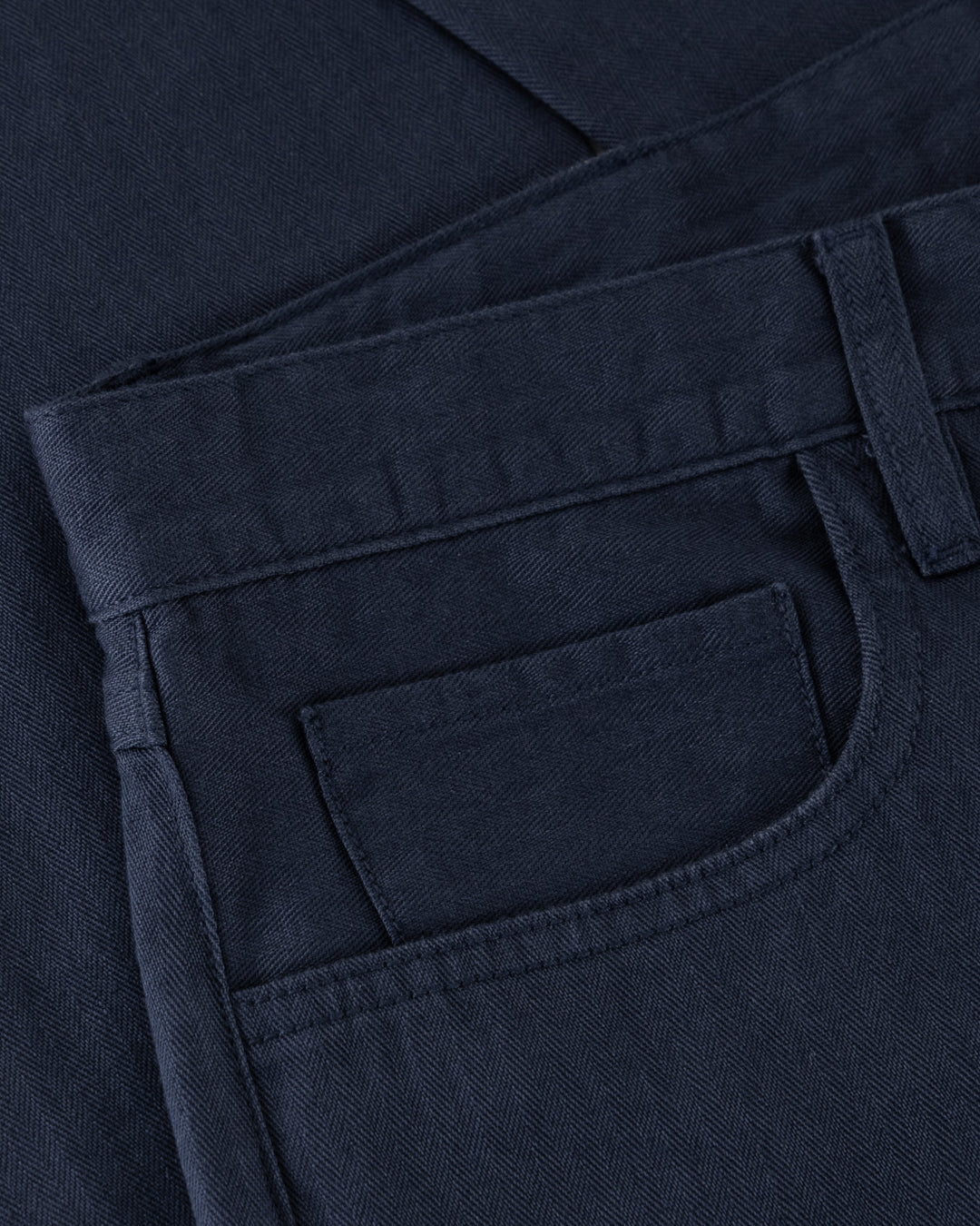 Navy 001  Five-pocket Herringbone Jean
