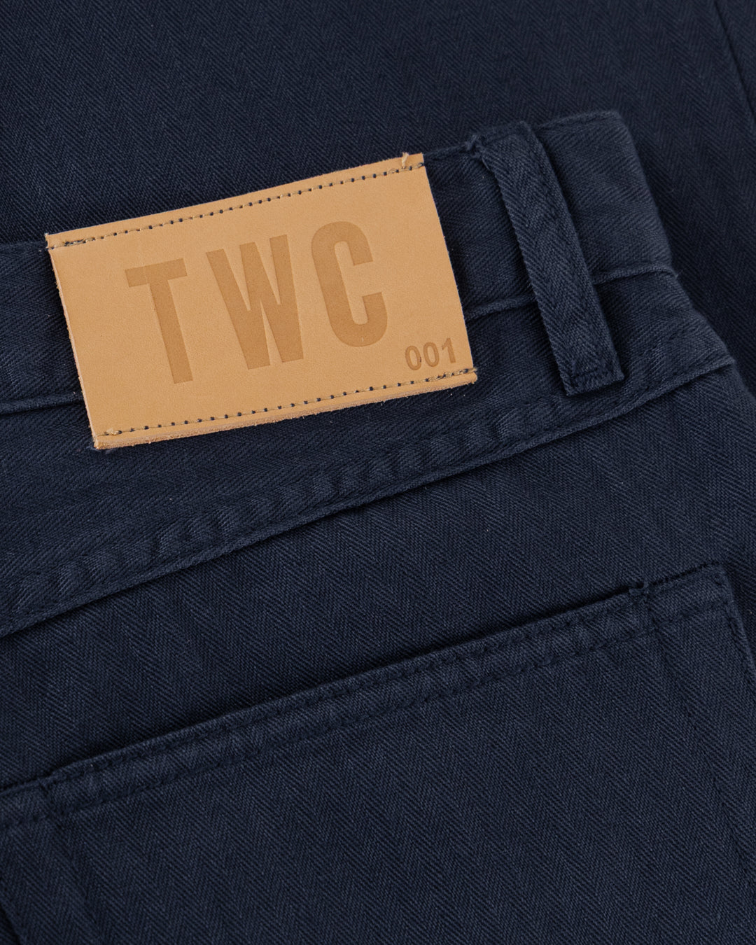Navy 001  Five-pocket Herringbone Jean
