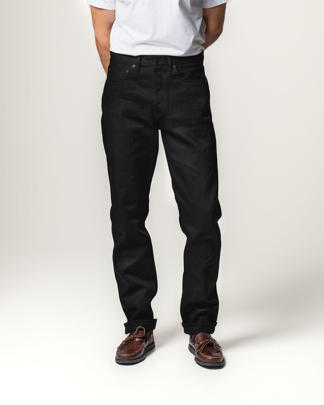 Black Relaxed Fit 007 Raw Selvedge Jeans