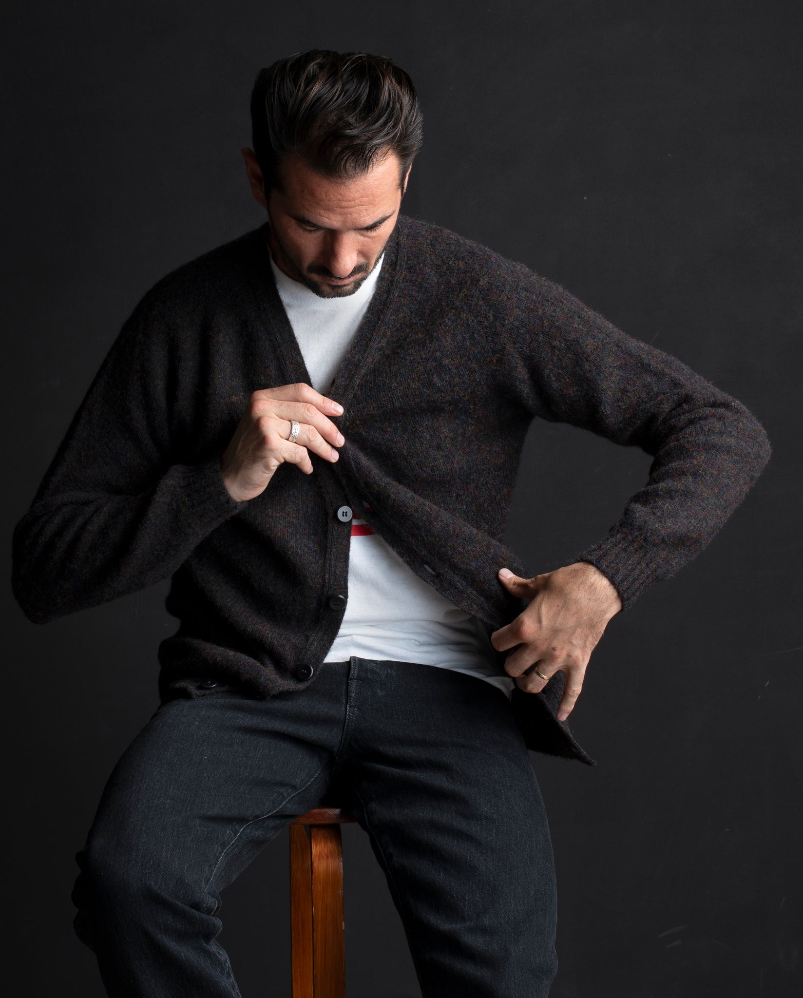 Huxley Brushed Shetland Wool Cardigan