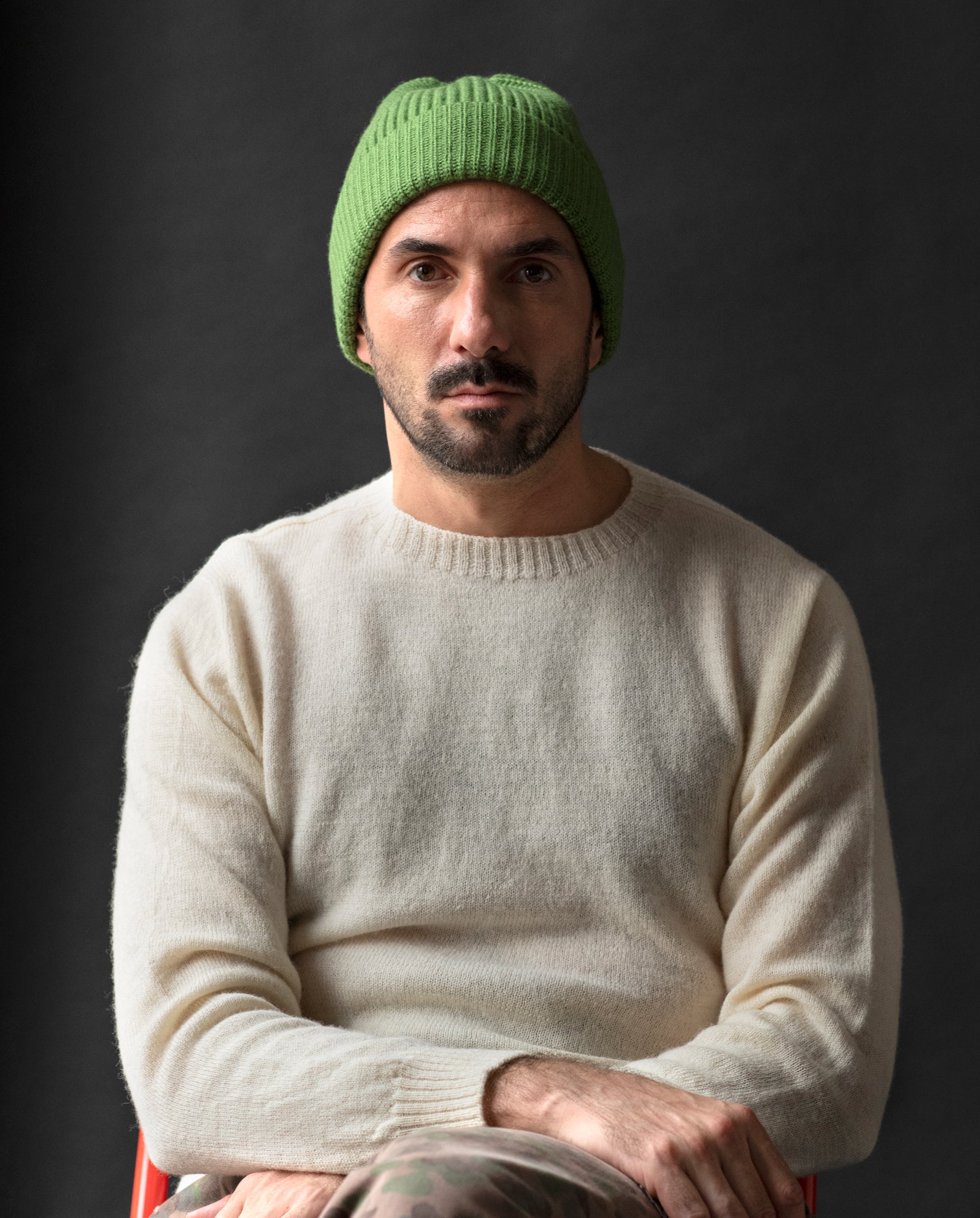 Moss Green Merino Wool Beanie
