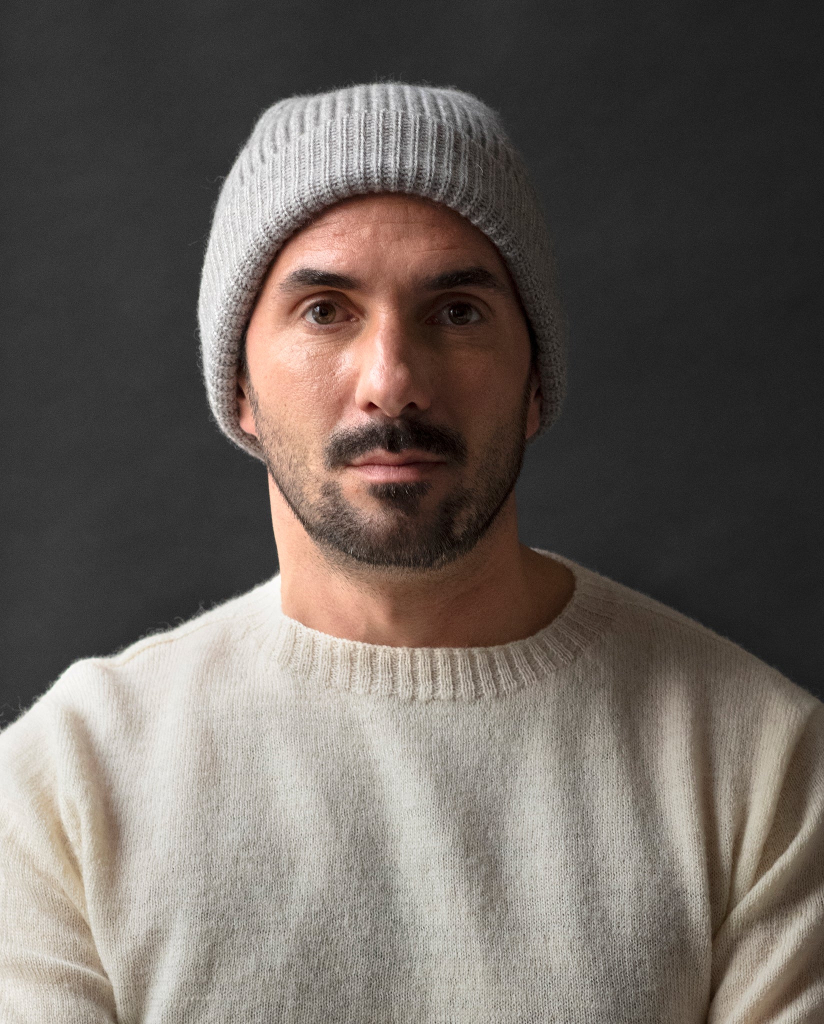 Grey Merino Wool Beanie