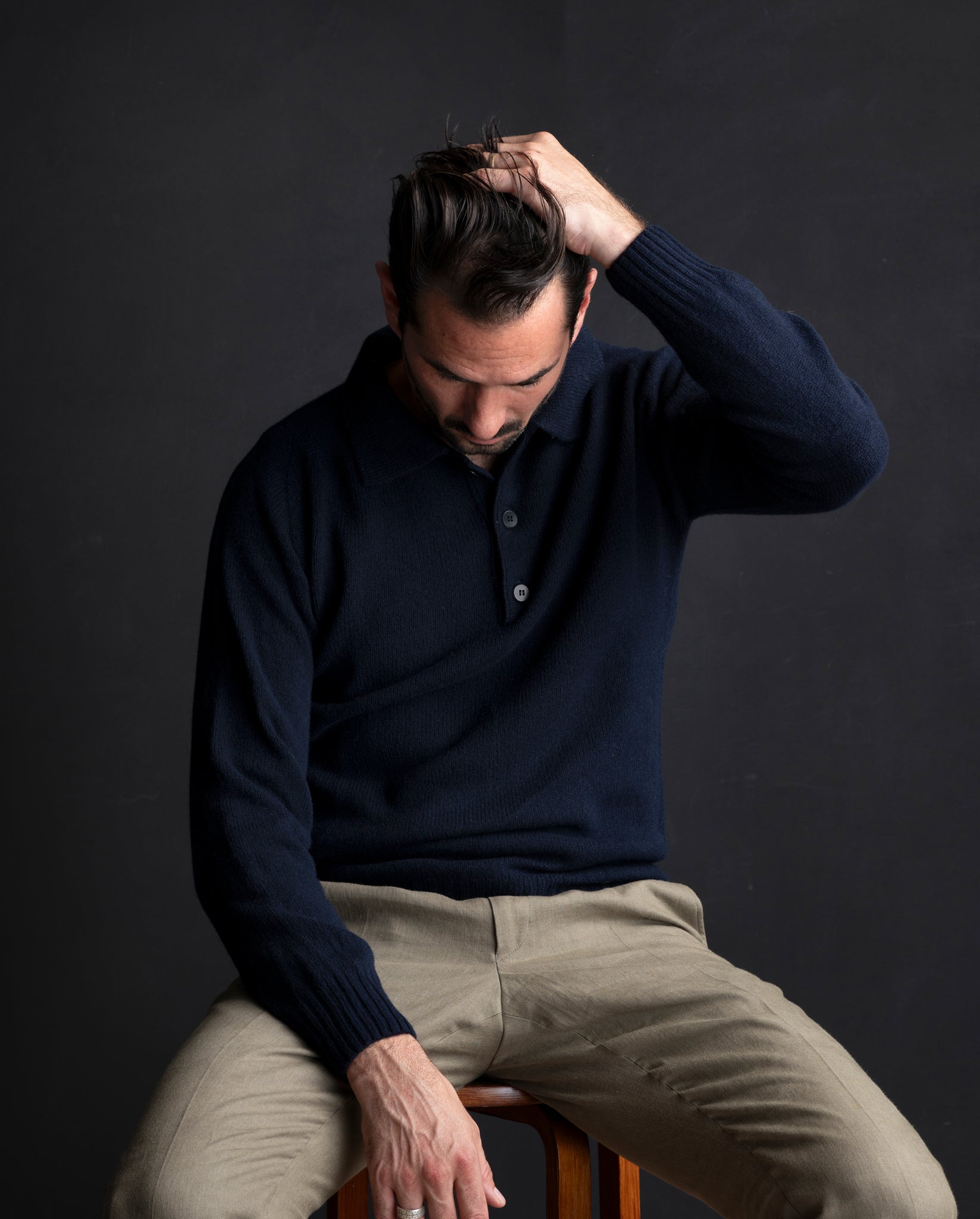 George Lambswool Polo Sweater