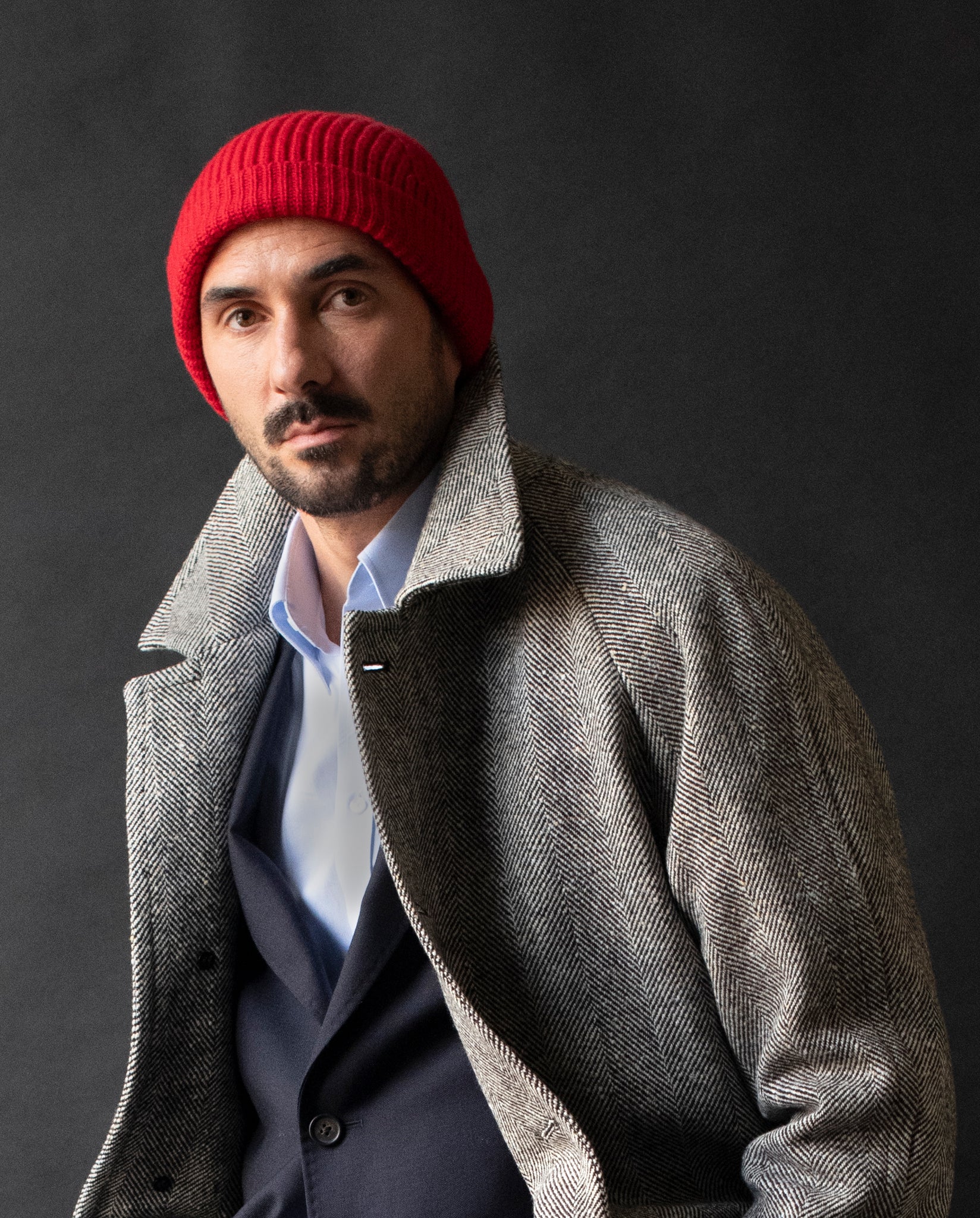 Red Merino Wool Beanie