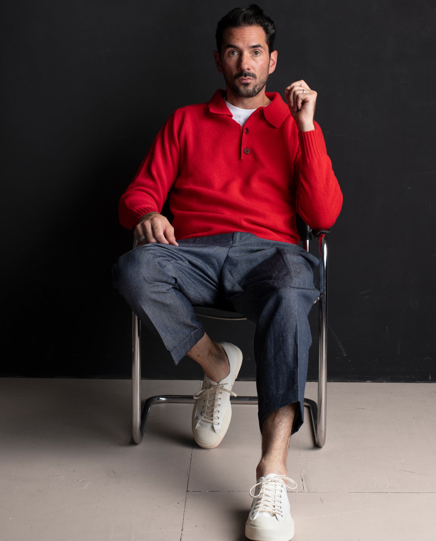 George Lambswool Polo Sweater