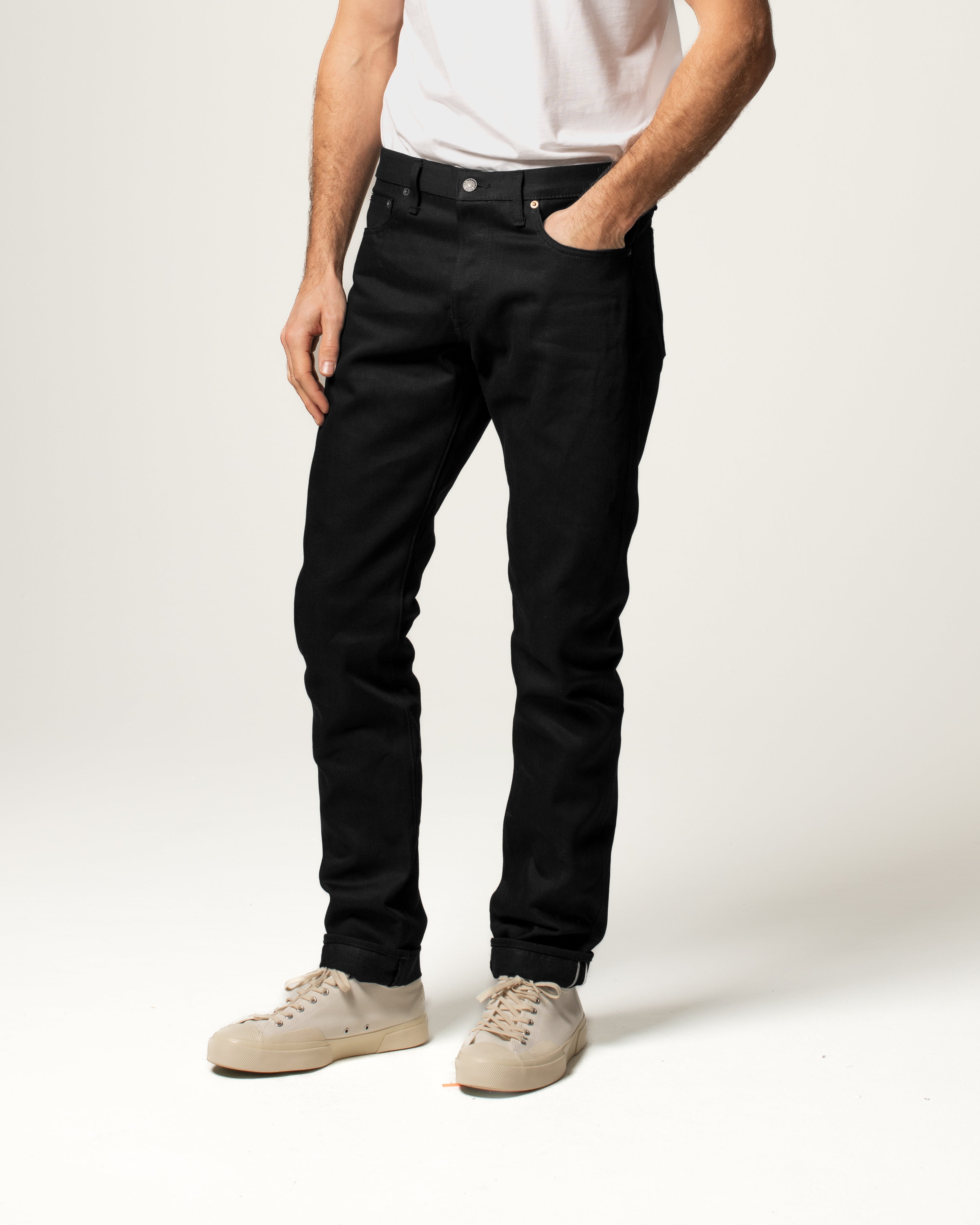 Black Slim Fit 001 Raw Selvedge Jeans