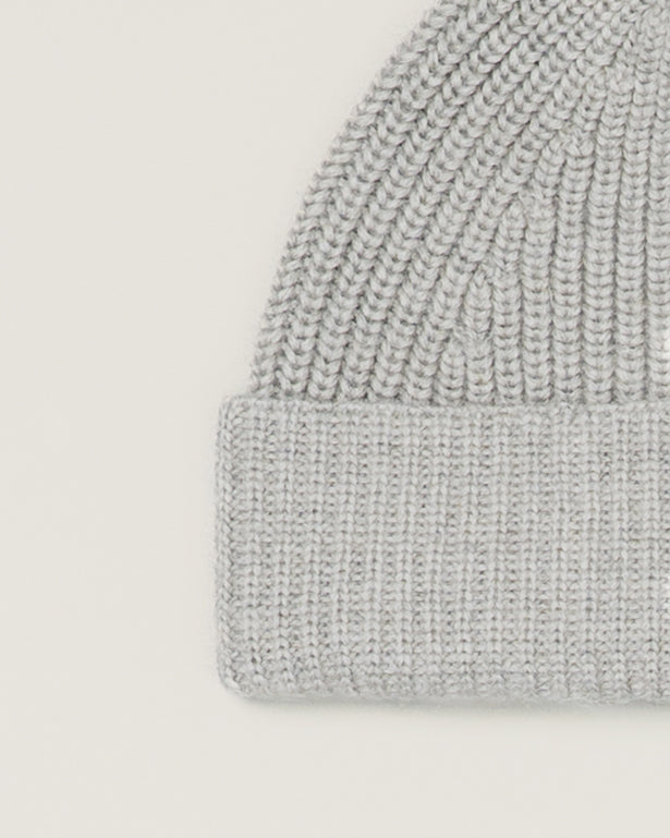 Grey Merino Wool Beanie